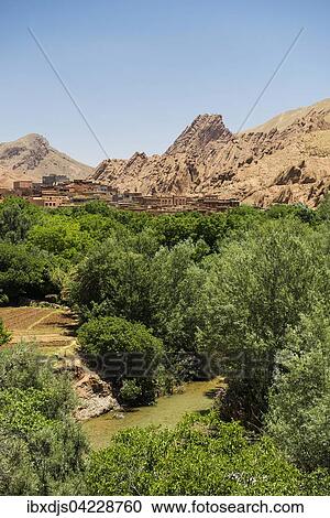 Oasis in Dades Gorge, Dades Valley, Boumalne-du-Dades behind, Morocco, Africa View Large Photo Image Stock Image - Oasis in Dades Gorge, Dades Valley, Boumalne-du-Dades behind, Morocco, Africa. Fotosearch