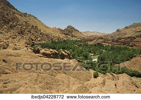 Oasis in Dades Gorge, Dades Valley, Boumalne-du-Dades behind, Morocco, Africa View Large Photo Image Stock Image - Oasis in Dades Gorge, Dades Valley, Boumalne-du-Dades behind, Morocco, Africa. Fotosearch