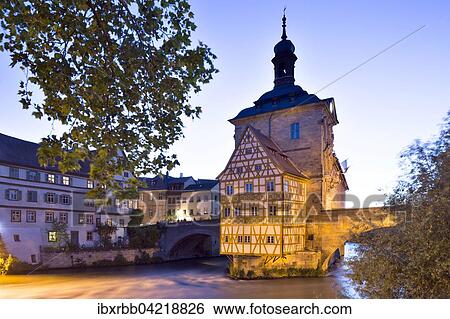 Old town hall on island in Regnitz river, Bamberg, Upper Franconia, Bavaria, Germany, Europe View Large Photo Image Stock Photograph - Old town hall on island in Regnitz river, Bamberg, Upper Franconia, Bavaria, Germany, Europe. Fotosearch