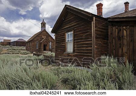 Old wooden houses and a church, ghost town, old gold mining town, Bodie State Historic Park, Bodie, California, USA, North America View Large Photo Image Stock Image - Old wooden houses and a church, ghost town, old gold mining town, Bodie State Historic Park, Bodie, California, USA, North America. Fotosearch