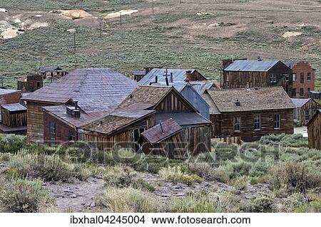 Old wooden houses, ghost town, old gold mining town, Bodie State Historic Park, Bodie, California, USA, North America View Large Photo Image Picture - Old wooden houses, ghost town, old gold mining town, Bodie State Historic Park, Bodie, California, USA, North America. Fotosearch