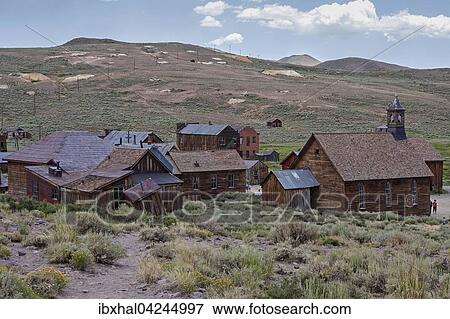 Old wooden houses, ghost town, old gold mining town, Bodie State Historic Park, Bodie, California, USA, North America View Large Photo Image Stock Photo - Old wooden houses, ghost town, old gold mining town, Bodie State Historic Park, Bodie, California, USA, North America. Fotosearch