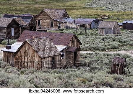 Old wooden houses, ghost town, old gold mining town, Bodie State Historic Park, Bodie, California, USA, North America View Large Photo Image Stock Photo - Old wooden houses, ghost town, old gold mining town, Bodie State Historic Park, Bodie, California, USA, North America. Fotosearch
