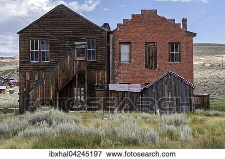 Old wooden houses, ghost town, old gold mining town, Bodie State Historic Park, Bodie, California, USA, North America View Large Photo Image Stock Photo - Old wooden houses, ghost town, old gold mining town, Bodie State Historic Park, Bodie, California, USA, North America. Fotosearch