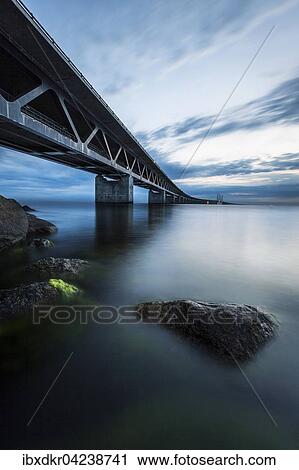 Oresund Bridge, Oresundsbroen, world's longest cable-stayed bridge connecting Copenhagen with Malmo, Denmark, Sweden, Europe View Large Photo Image Stock Image - Oresund Bridge, Oresundsbroen, world's longest cable-stayed bridge connecting Copenhagen with Malmo, Denmark, Sweden, Europe. Fotosearch