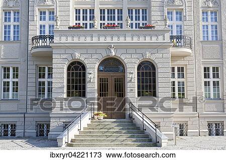 Stock Image - Parish hall, Sassnitz, Mecklenburg-Western Pomerania, Germany, Europe. Fotosearch