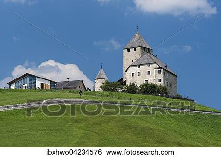Schloss Thurn, Museum Ladin with modern additions, St. Martin in Thurn, San Martino in Badia, Alta Badia, Dolomites, Alps, South Tyrol Province of Trentino-Alto Adige, Italy, Europe View Large Photo Image Stock Photograph - Schloss Thurn, Museum Ladin with modern additions, St. Martin in Thurn, San Martino in Badia, Alta Badia, Dolomites, Alps, South Tyrol Province of Trentino-Alto Adige, Italy, Europe. Fotosearch