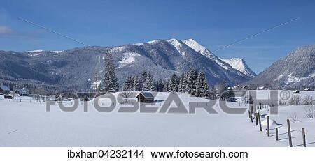Snowy landscape, cross-country track Odensee, Bad Mitterndorf, Styria, Austria, Europe View Large Photo Image Picture - Snowy landscape, cross-country track Odensee, Bad Mitterndorf, Styria, Austria, Europe. Fotosearch