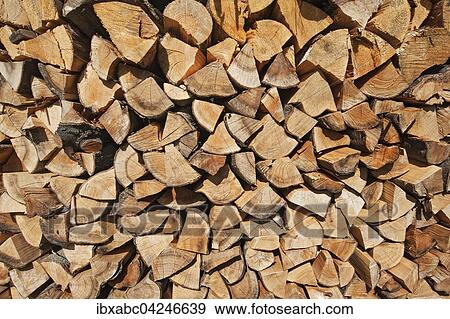 Stock Photo - Stacked firewood. Fotosearch