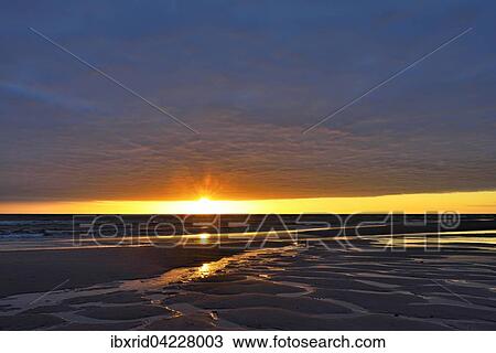 Sunset at low tide, North Sea, Texel, West Frisian Islands, Province of North Holland, The Netherlands, Europe View Large Photo Image Stock Image - Sunset at low tide, North Sea, Texel, West Frisian Islands, Province of North Holland, The Netherlands, Europe. Fotosearch