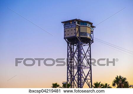 Torre Sant Sebastia of Port Vell Aerial Tramway, Teleferico del puerto Barcelona, Barceloneta, Barcelona, Catalonia, Spain, Europe View Large Photo Image Stock Image - Torre Sant Sebastia of Port Vell Aerial Tramway, Teleferico del puerto Barcelona, Barceloneta, Barcelona, Catalonia, Spain, Europe. Fotosearch