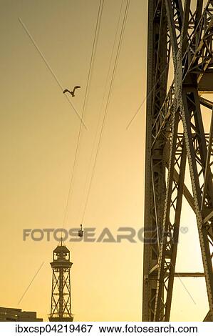Torre Sant Sebastia of Port Vell Aerial Tramway, Teleferico del puerto Barcelona, Barceloneta, Barcelona, Catalonia, Spain, Europe View Large Photo Image Stock Photo - Torre Sant Sebastia of Port Vell Aerial Tramway, Teleferico del puerto Barcelona, Barceloneta, Barcelona, Catalonia, Spain, Europe. Fotosearch