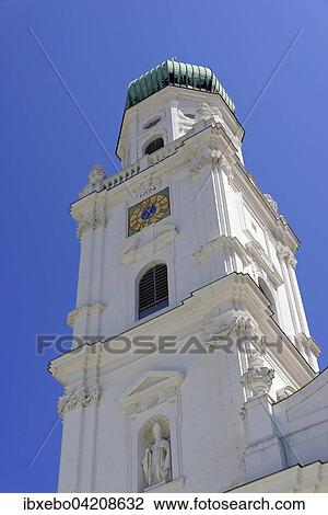 Tower of St. Stephen's Cathedral, Passau, Lower Bavaria, Bavaria View Large Photo Image Stock Image - Tower of St. Stephen's Cathedral, Passau, Lower Bavaria, Bavaria. Fotosearch
