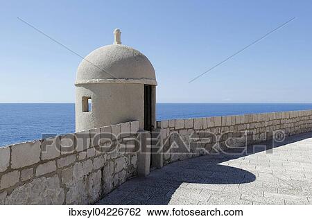 Stock Image - Tower on the city wall, Dubrovnik, Croatia, Europe. Fotosearch
