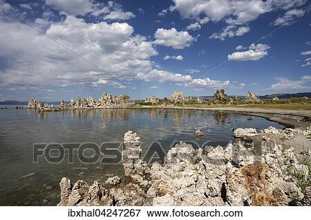 Stock Photo - Tuff rock formation, Mono Lake, Mono Lake Tufa State Natural Reserve, California, USA, North America. Fotosearch
