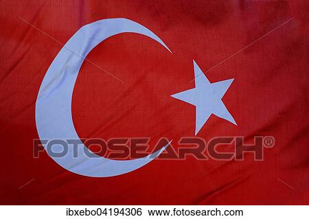 Turkish flag, detail View Large Photo Image Stock Photograph - Turkish flag, detail. Fotosearch