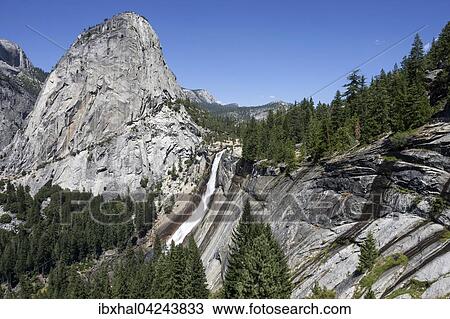 View from John Muir Trail to Nevada Fall and Liberty Cap, Yosemite National Park, USA, North America View Large Photo Image Stock Image - View from John Muir Trail to Nevada Fall and Liberty Cap, Yosemite National Park, USA, North America. Fotosearch
