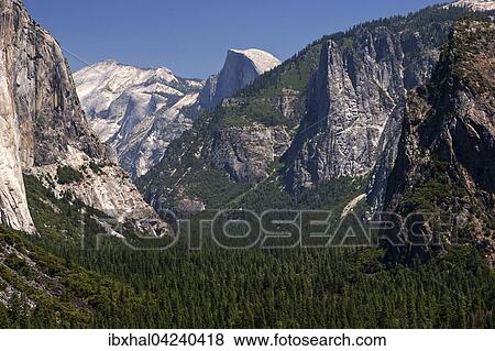 View into Yosemite Valley from Tunnel View, Half Dome behind, Yosemite National Park, California, USA, North America View Large Photo Image Stock Photo - View into Yosemite Valley from Tunnel View, Half Dome behind, Yosemite National Park, California, USA, North America. Fotosearch