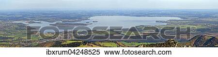 View of Chiemsee lake from Kampenwand, Bavaria, Upper Bavaria, Germany, Europe View Large Photo Image Stock Photography - View of Chiemsee lake from Kampenwand, Bavaria, Upper Bavaria, Germany, Europe. Fotosearch