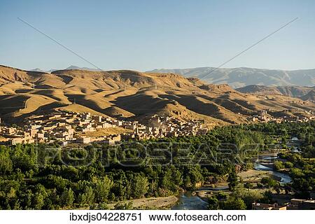 View of small town Boumalne-du-Dades, oasis with date palms, Dades Valley, Morocco, Africa View Large Photo Image Stock Image - View of small town Boumalne-du-Dades, oasis with date palms, Dades Valley, Morocco, Africa. Fotosearch