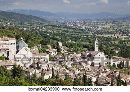 View over city, Cathedral of San Rufino and Church of Santa Chiara, Assisi, Province of Perugia, Umbria, Italy, Europe View Large Photo Image Stock Image - View over city, Cathedral of San Rufino and Church of Santa Chiara, Assisi, Province of Perugia, Umbria, Italy, Europe. Fotosearch