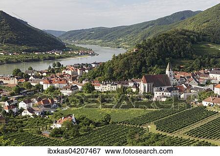 View over vineyards to Spitz an der Donau, Tausendeimerberg, Wachau, Waldviertel, Lower Austria, Austria, Europe View Large Photo Image Stock Photo - View over vineyards to Spitz an der Donau, Tausendeimerberg, Wachau, Waldviertel, Lower Austria, Austria, Europe. Fotosearch