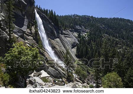 Waterfall, Nevada Fall, Yosemite National Park, USA, North America View Large Photo Image Stock Image - Waterfall, Nevada Fall, Yosemite National Park, USA, North America. Fotosearch
