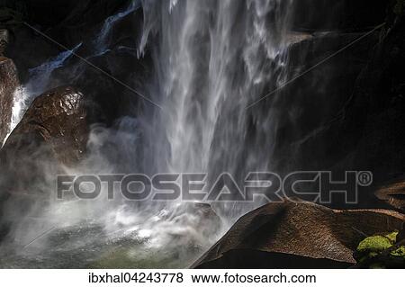 Waterfall, spray, Vernal Fall, Yosemite Valley, Yosemite National Park, USA, North America View Large Photo Image Stock Photo - Waterfall, spray, Vernal Fall, Yosemite Valley, Yosemite National Park, USA, North America. Fotosearch