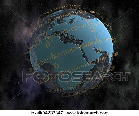 World globe and binary code View Large Photo Image Stock Photo - World globe and binary code. Fotosearch