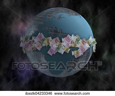 World globe and euro notes View Large Photo Image Stock Photograph - World globe and euro notes. Fotosearch