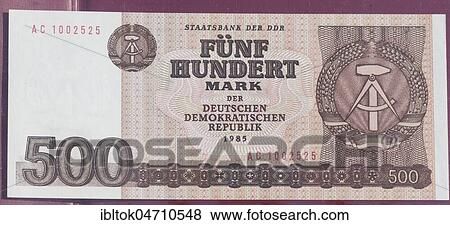 500 Mark of the GDR, banknote, front side View Large Photo Image Stock Photo - 500 Mark of the GDR, banknote, front side. Fotosearch