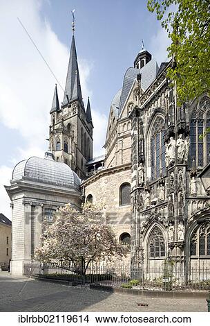 Picture - Aachen Cathedral, Imperial Cathedral, UNESCO World Heritage Site, Aachen, North Rhine-Westphalia, Germany, Europe, PublicGround, Europe. Fotosearch