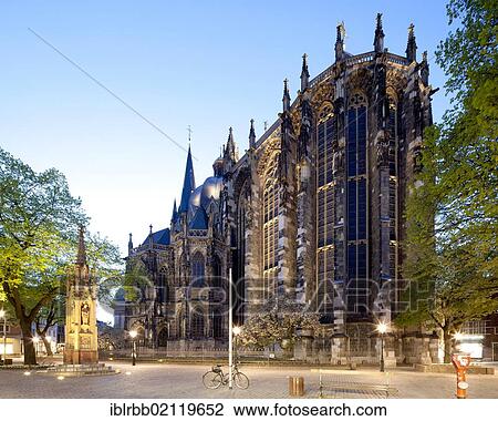 Stock Image - Aachen Cathedral, Imperial Cathedral, UNESCO World Heritage Site, Aachen, North Rhine-Westphalia, Germany, Europe, PublicGround, Europe. Fotosearch