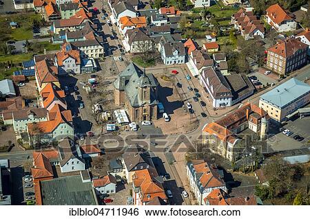 Aerial view, City church with church square and Bahnhofstraße, Bad Arolsen, Hesse, Germany, Europe View Large Photo Image Stock Photograph - Aerial view, City church with church square and Bahnhofstraße, Bad Arolsen, Hesse, Germany, Europe. Fotosearch