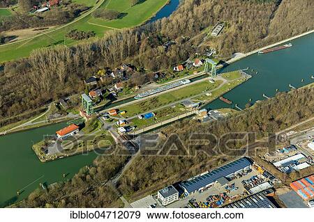 Aerial view, Dorsten-Oste Locks on Schleusenstrasse and Dorsten Great Lock on the Wesel-Datteln Canal, Dorsten, Ruhr Area, North Rhine-Westphalia, Germany, Europe View Large Photo Image Stock Photo - Aerial view, Dorsten-Oste Locks on Schleusenstrasse and Dorsten Great Lock on the Wesel-Datteln Canal, Dorsten, Ruhr Area, North Rhine-Westphalia, Germany, Europe. Fotosearch