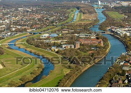 Aerial view, River Lippe and Wesel-Datteln Canal running parallel at Maria Lindenhof with the amusement park Maria Lindenhof Dorsten, Ruhr area, North Rhine-Westphalia, Germany, Europe View Large Photo Image Stock Photograph - Aerial view, River Lippe and Wesel-Datteln Canal running parallel at Maria Lindenhof with the amusement park Maria Lindenhof Dorsten, Ruhr area, North Rhine-Westphalia, Germany, Europe. Fotosearch
