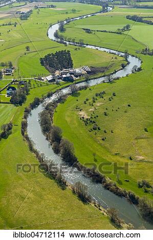 Aerial view, River Lippe between Schermbeck and Hünxe, Lippeaue, Lippemäander, Hünxe, Ruhr Area, North Rhine-Westphalia, Germany, Europe View Large Photo Image Picture - Aerial view, River Lippe between Schermbeck and Hünxe, Lippeaue, Lippemäander, Hünxe, Ruhr Area, North Rhine-Westphalia, Germany, Europe. Fotosearch