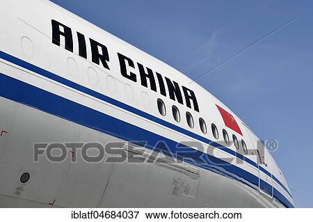 Stock Photo - Air China, Boeing, B 777, Munich Airport, Upper Bavaria, Bavaria, Germany, Europe. Fotosearch