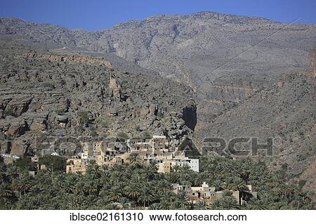 Al-Hamra, one of the oases in the Jebel Shams area, here the district of Misfah, Oman, Arabian Peninsula, Middle East, Asia View Large Photo Image Stock Image - Al-Hamra, one of the oases in the Jebel Shams area, here the district of Misfah, Oman, Arabian Peninsula, Middle East, Asia. Fotosearch