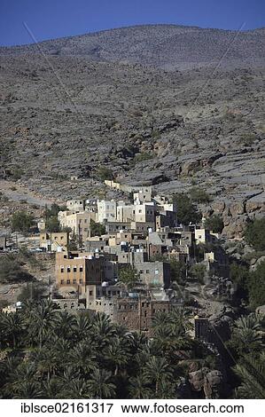 Al-Hamra, one of the oases in the Jebel Shams area, here the district of Misfah, Oman, Arabian Peninsula, Middle East, Asia View Large Photo Image Stock Photo - Al-Hamra, one of the oases in the Jebel Shams area, here the district of Misfah, Oman, Arabian Peninsula, Middle East, Asia. Fotosearch