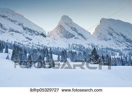 Stock Photo - Alp Sellamatt, Schibenstoll, Zuestoll, Brisi, Churfirsten, Switzerland, Europe. Fotosearch
