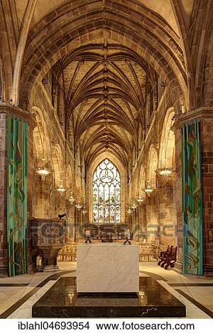 Altar with nave, St. Giles Cathedral, Edinburgh, Scotland, Great Britain View Large Photo Image Picture - Altar with nave, St. Giles Cathedral, Edinburgh, Scotland, Great Britain. Fotosearch