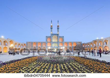 Picture - Amir Chakhmaq complex at dusk, Yazd, Iran, Asia. Fotosearch