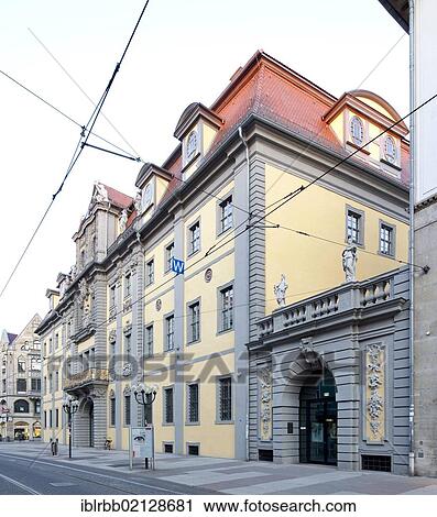 Stock Image - Angermuseum, art museum, former Electorate of Mainz packageing and weighing yard, Anger, Erfurt, Thuringia, Germany, Europe, PublicGround, Europe. Fotosearch