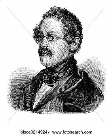 Stock Photo - Anton Alexander Graf von Auersperg, 1806-1876, pseudonym Anastasiu Gruen, Zelenec in Slovenian, politician and German speaking political poet, historic woodcut, c. 1880. Fotosearch