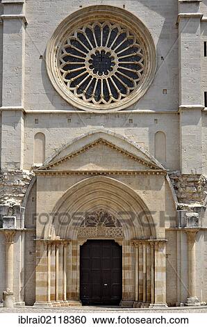 Arched portal and rose window of the Gothic basilica of the Cistercian monastery Fossanova Abbey near Priverno, Lazio, Italy, Europe View Large Photo Image Stock Image - Arched portal and rose window of the Gothic basilica of the Cistercian monastery Fossanova Abbey near Priverno, Lazio, Italy, Europe. Fotosearch
