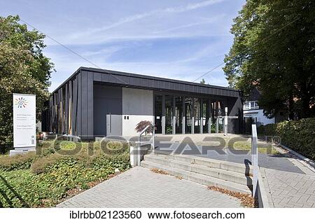 Stock Image - Arent Rupe House, community centre, Protestant Church of Brackel, Dortmund, Brackel district, Ruhr Area, North Rhine-Westphalia, Germany, Europe, PublicGround, Europe. Fotosearch