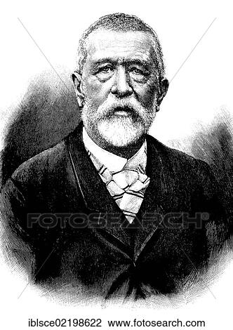 Stock Image - Arnold Boecklin, 1827 - 1901, a Swiss painter, drawer, graphic artist and sculptor of symbolism, historic wood engraving, about 1897. Fotosearch