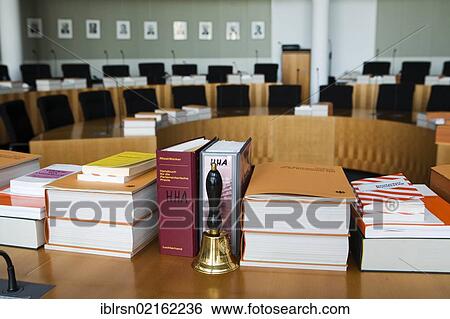 Stock Photograph - Assembly chamber of the budget committee at Paul-Loebe-Haus building of the German Bundestag, German Parliament, Berlin, Germany, Europe. Fotosearch