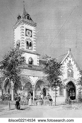 Augustinerkirche church in Munich, recreated on the Grand Concours International, World's Fair in Brussels, Belgium, historic wood engraving, about 1888, Europe View Large Photo Image Picture - Augustinerkirche church in Munich, recreated on the Grand Concours International, World's Fair in Brussels, Belgium, historic wood engraving, about 1888, Europe. Fotosearch